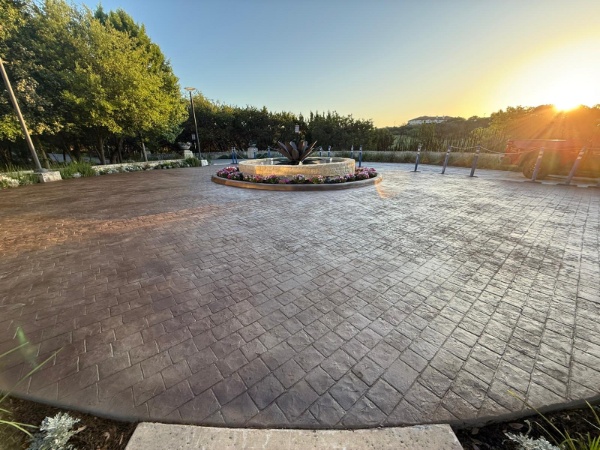 Stamped Concrete Overlay in San Antonio, Texas Shopping Center